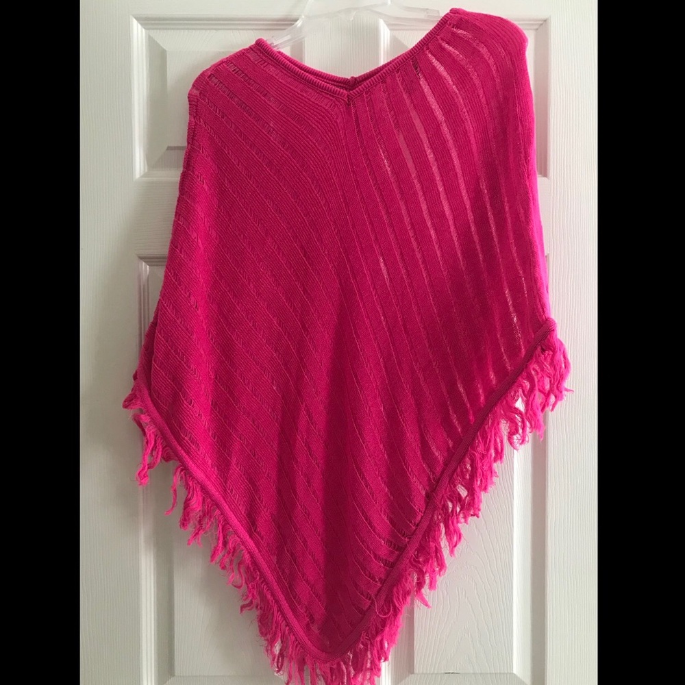 Thin knit poncho
